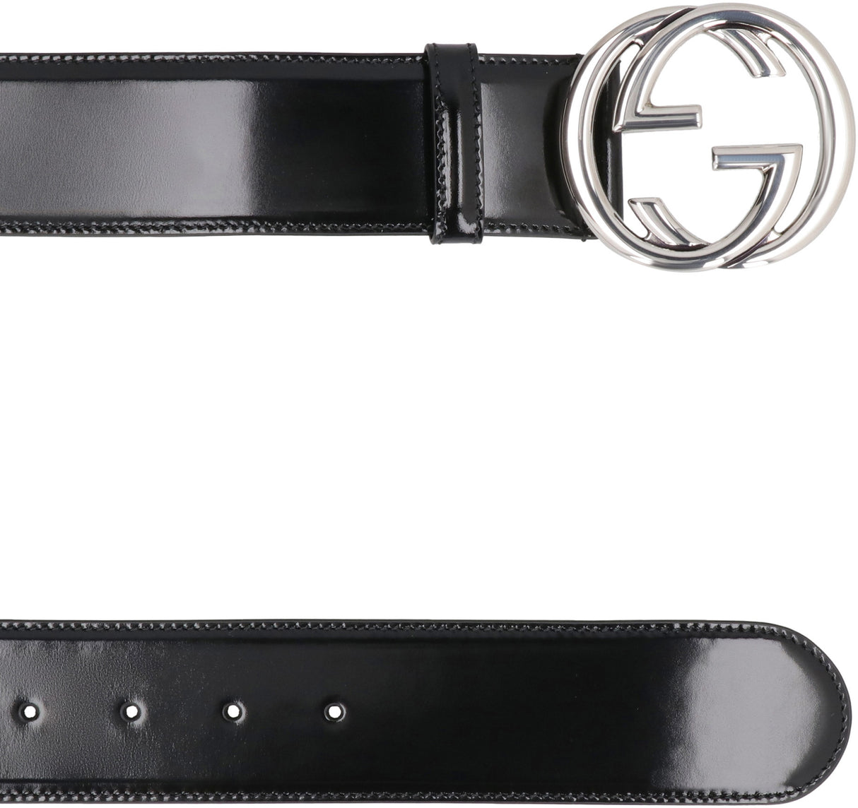 SLEEK PATENT LEATHER BUCKLE BELT FOR THE STYLISH MODERN WOMAN