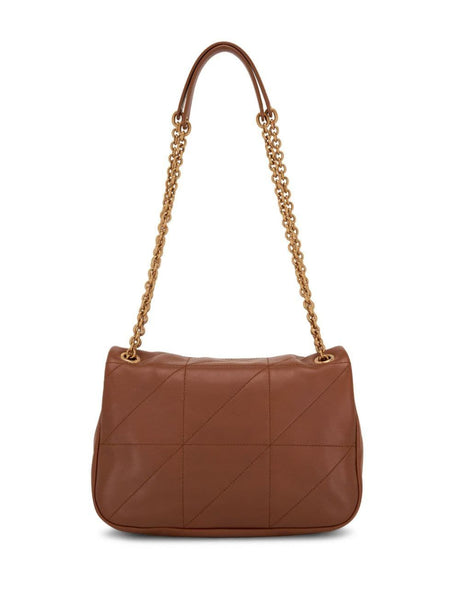 SAINT LAURENT Quilted Camel Handbag with Gold Logo for Women - SS24 Collection