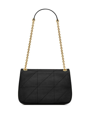 SAINT LAURENT Elegant Black Handbag with Golden Logo