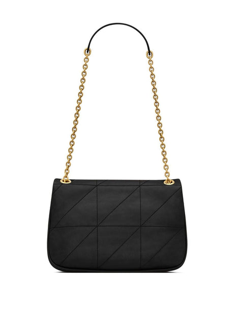 SAINT LAURENT Elegant Black Handbag with Golden Logo