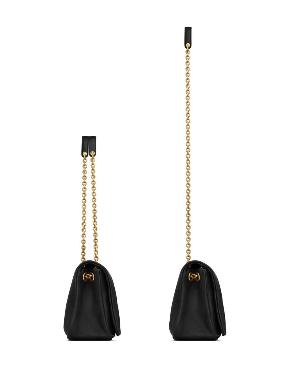 SAINT LAURENT Elegant Black Handbag with Golden Logo