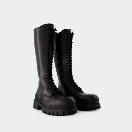BALENCIAGA Women's Black Strike L20 Boots for Fall/Winter 2024