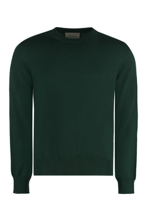 GUCCI Mens Green Crew-Neck Wool Sweater for SS24