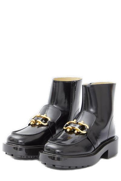 BOTTEGA VENETA Quintessential Monsieur Chunky Ankle Boots for Women in Classic Black