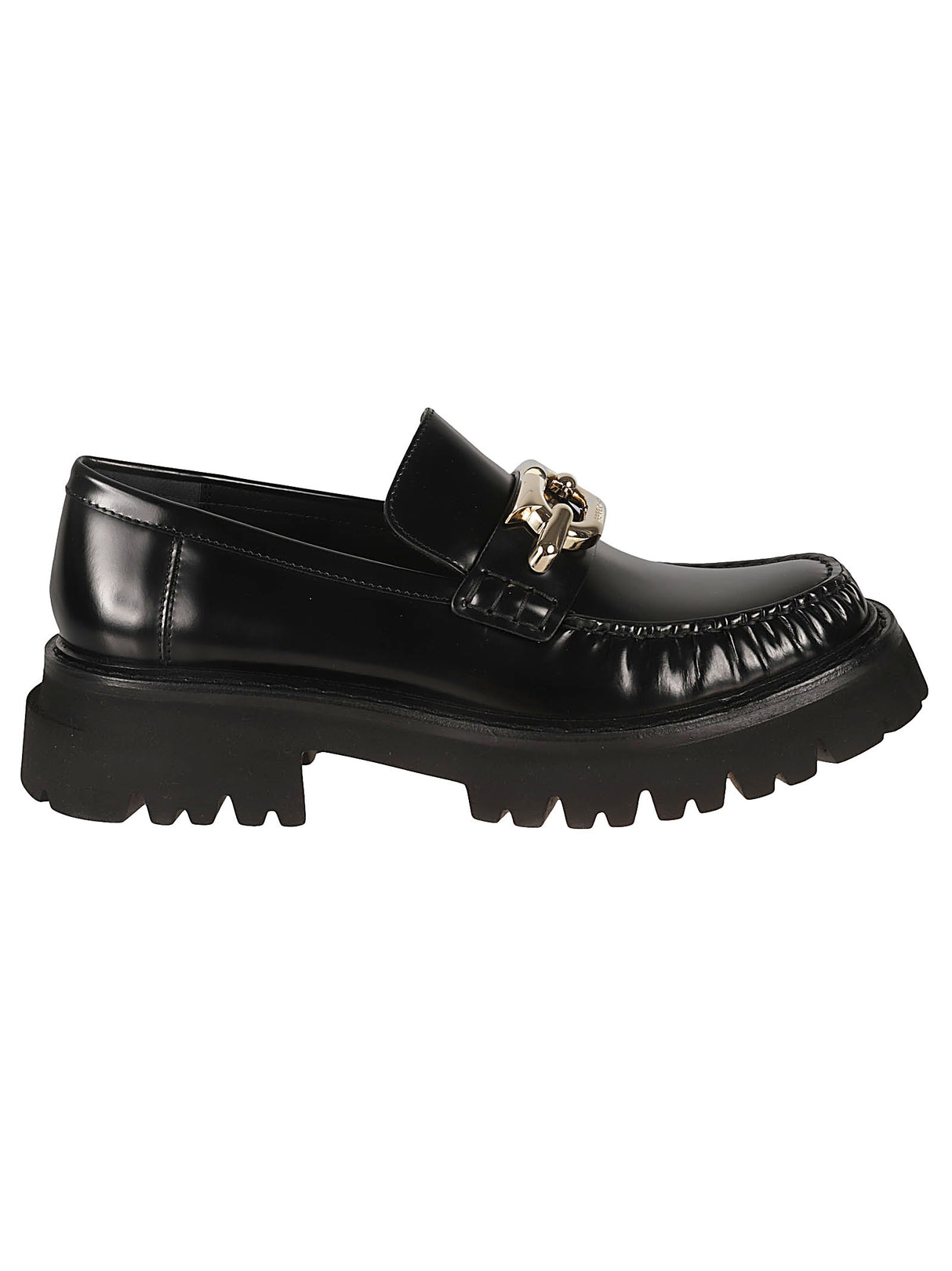 FERRAGAMO Gancini Hook-Buckle Leather Loafers for Women