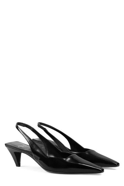 GUCCI Timeless Elegance: Pointed-Toe Leather Slingbacks for Sophisticated Women