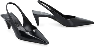 Đôi giày cao gót slingback da đen sang trọng dành cho phụ nữ
