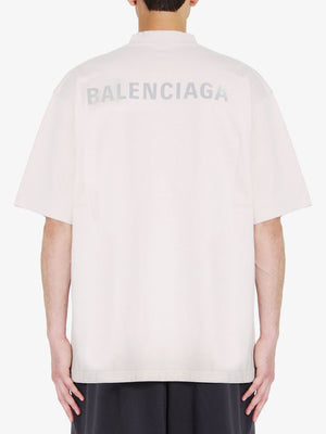 BALENCIAGA Reflective Logo Cotton T-Shirt