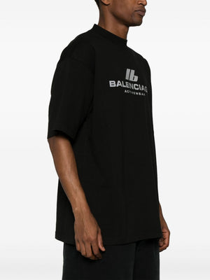 BALENCIAGA Men's Ribbed Cotton T-Shirt - FW24 Edition