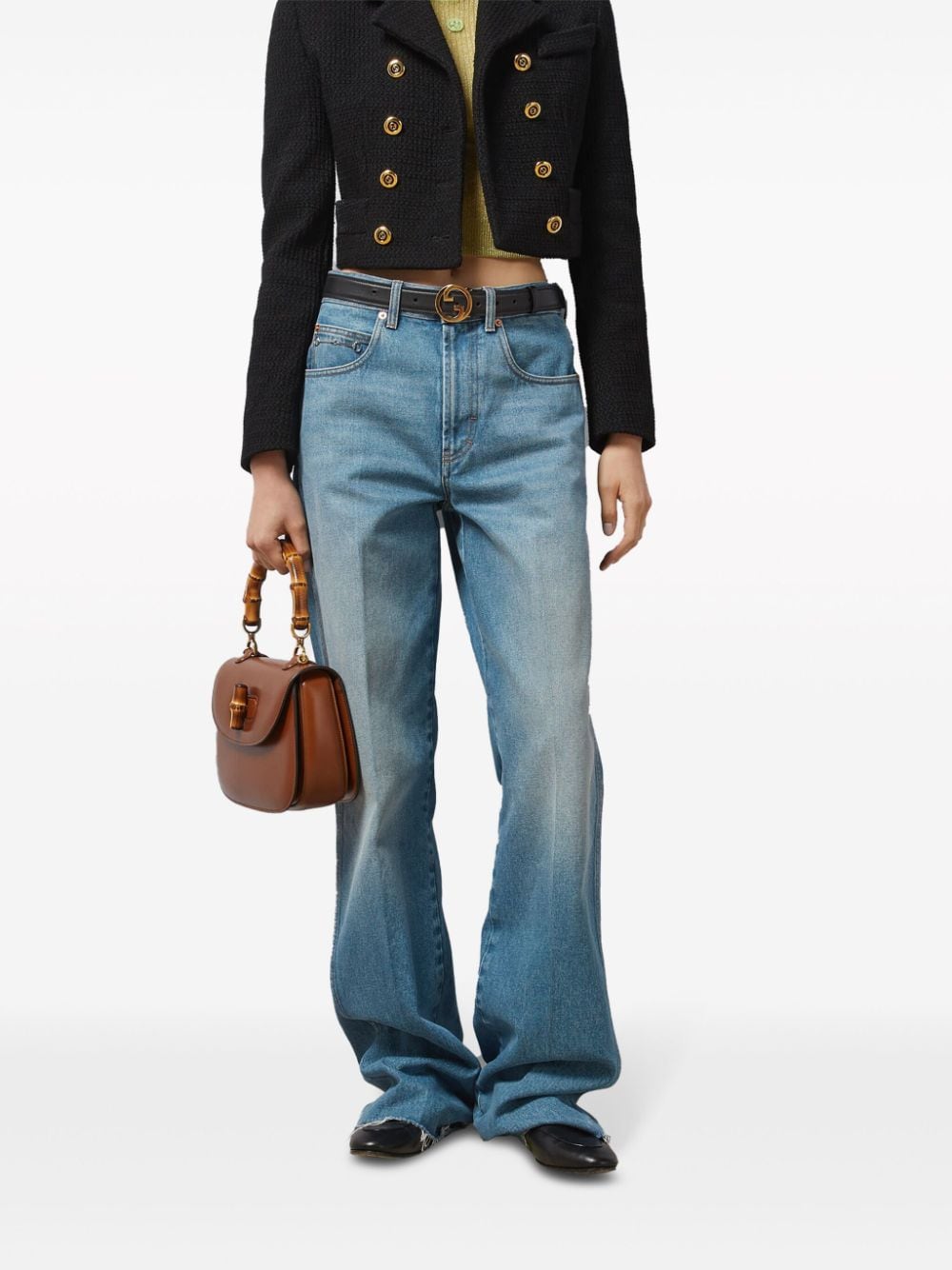 GUCCI SS24 Blue Cotton Jeans for Women