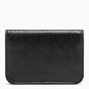 BALENCIAGA Luxurious Black Leather Card Case for Fashion-Forward Women