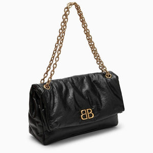 BALENCIAGA Monaco Chain Medium Handbag with Flap Closure