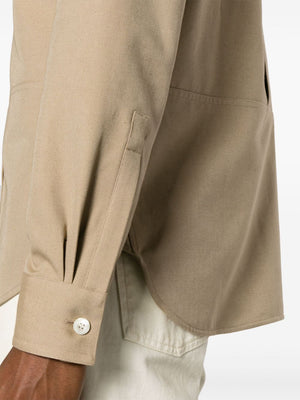 ALEXANDER MCQUEEN Beige Cotton Collared Cargo Shirt for Men - SS24