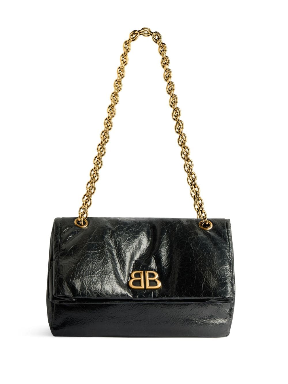 BALENCIAGA Elegant Monaco Mini Hobo Handbag in Black