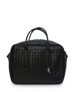 BOTTEGA VENETA Men's Black Leather Top-Handle Handbag for FW23