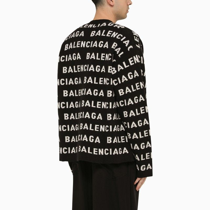 BALENCIAGA Luxurious Logo Pattern Knit Cardigan for Men - SS24