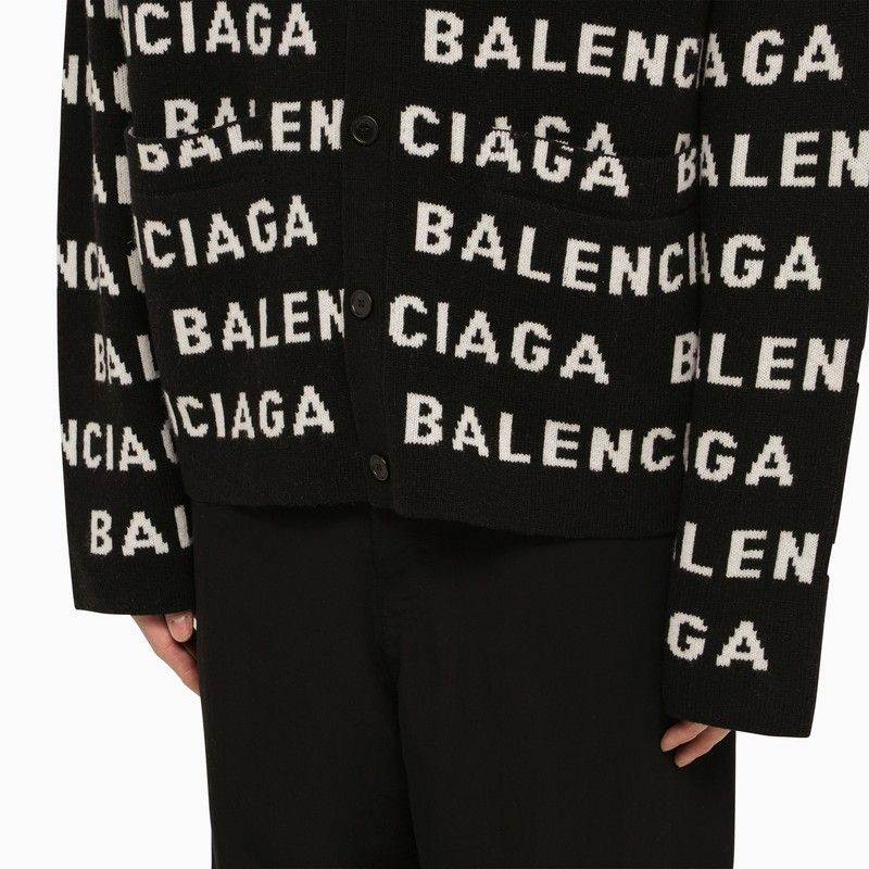 BALENCIAGA Luxurious Logo Pattern Knit Cardigan for Men - SS24