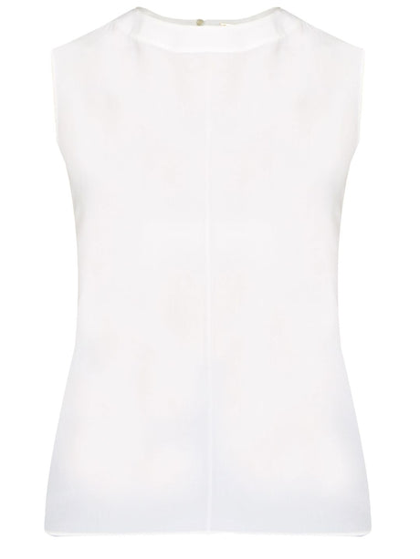 SAINT LAURENT Elegant Silk Top with Keyhole Back