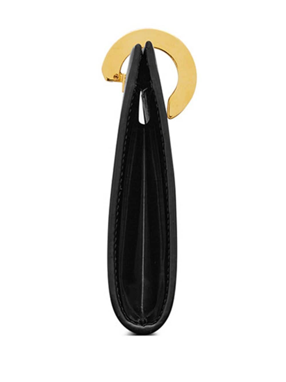 Balo da đen bóng với khóa móc kim loại cho phái nữ