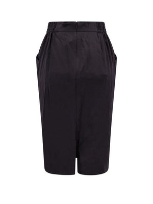 Luxurious Black Silk Midi Skirt cho Nữ