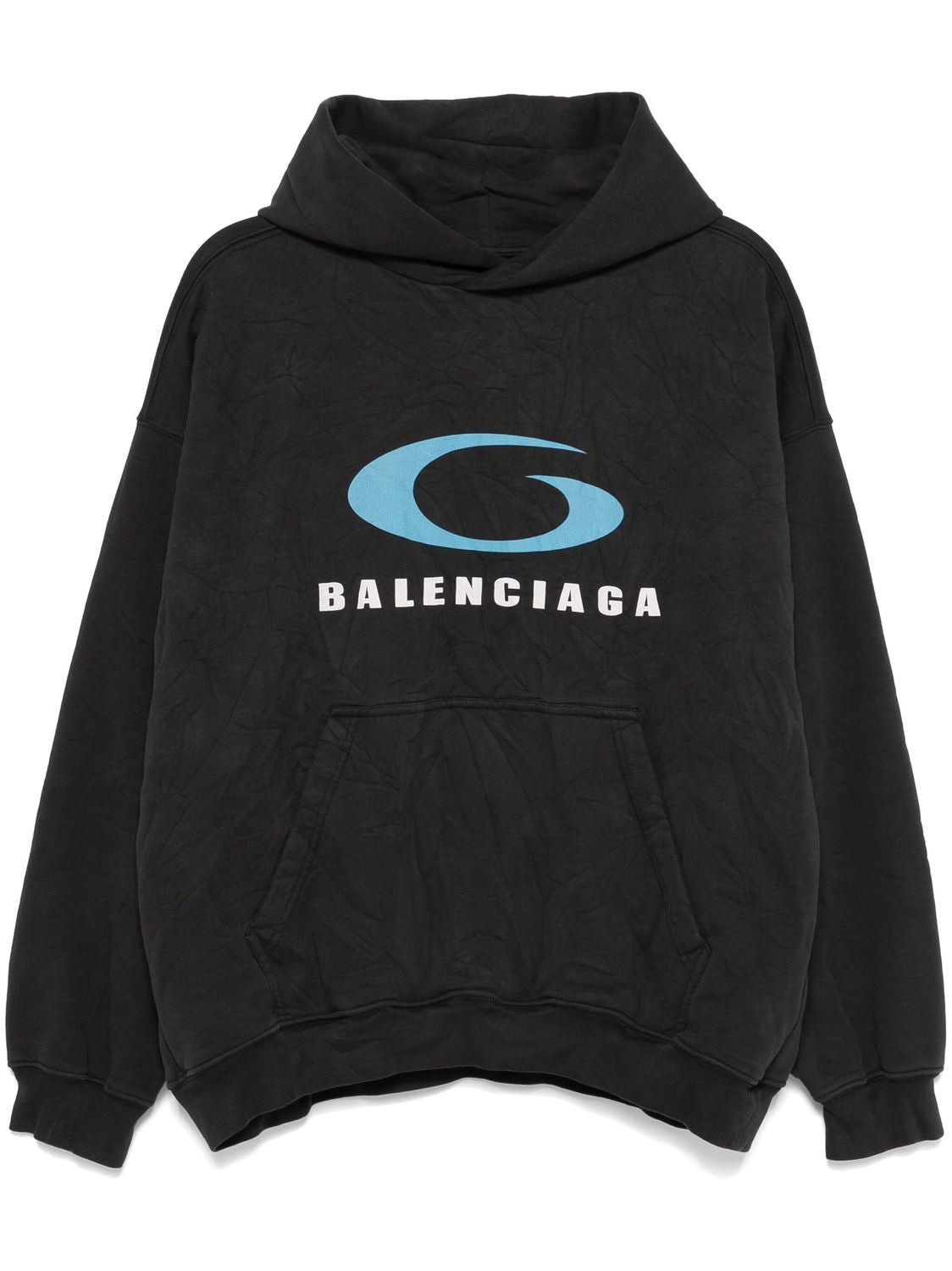 BALENCIAGA Vintage Effect Cotton Hoodie