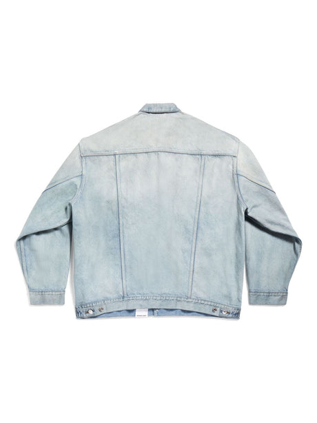Áo khoác jean màu xanh nhạt cho nam - Thời trang bền vững cho SS24