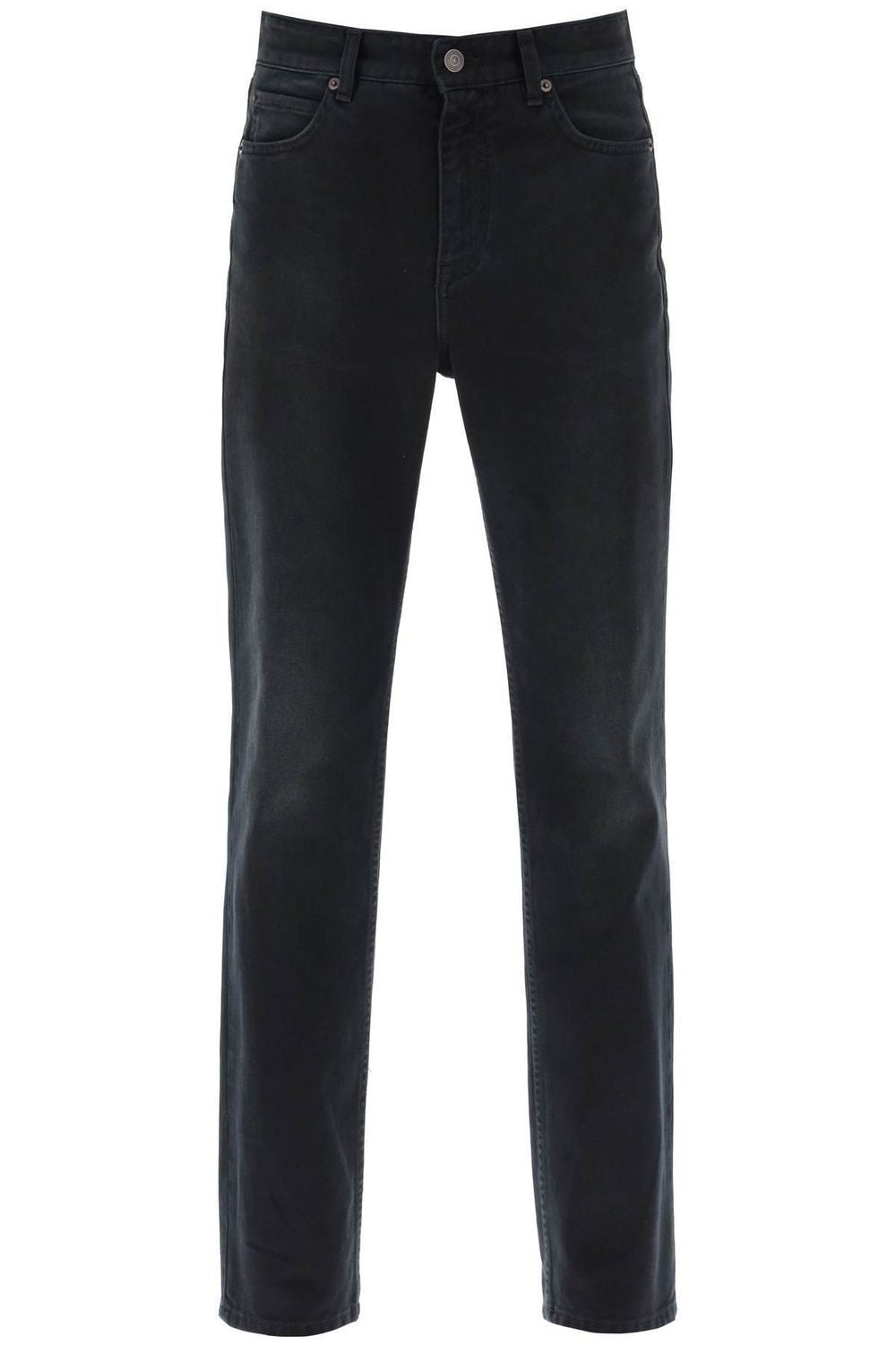 Slim Fit Mid-Waisted Canvas Trousers in Sunbleach for Men