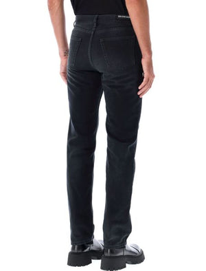 Slim Fit Mid-Waisted Canvas Trousers in Sunbleach for Men