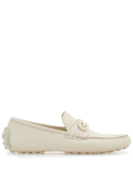 FERRAGAMO Leather Loafers with Gancini Hook - Perfect for Spring/Summer 2024