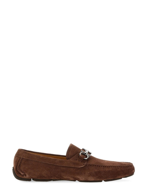 Ferragamo Men's Moccasin with Gancini Hook Detail