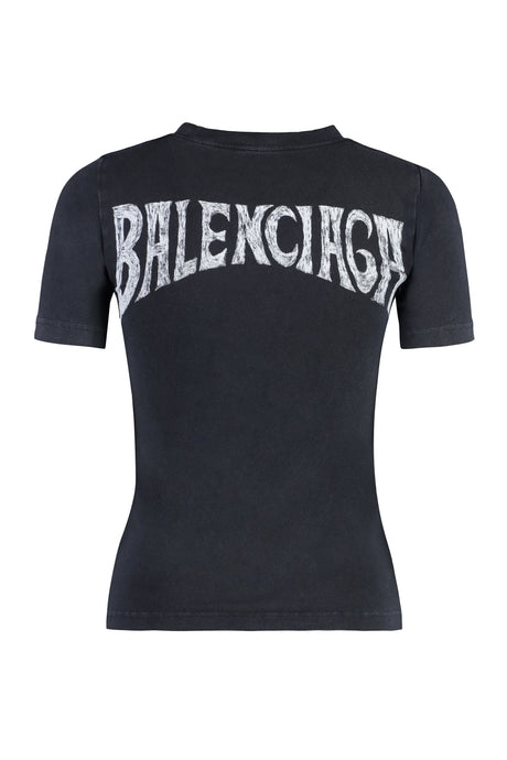 BALENCIAGA Paris Tropical Front Printed Black T-Shirt - SS24