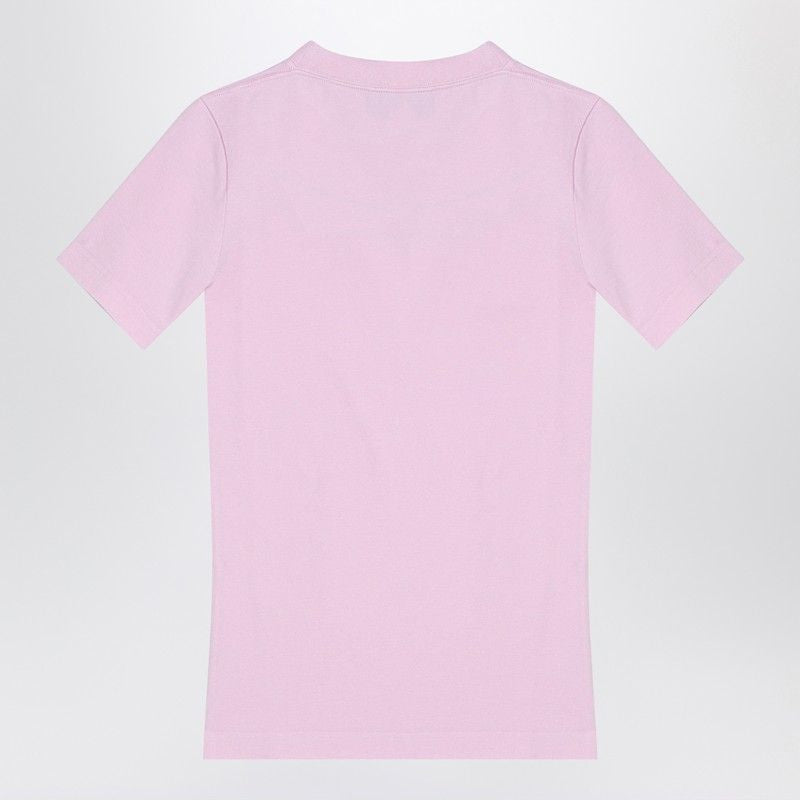 BALENCIAGA Beverly Hills Pink Cotton Crew Neck Tee