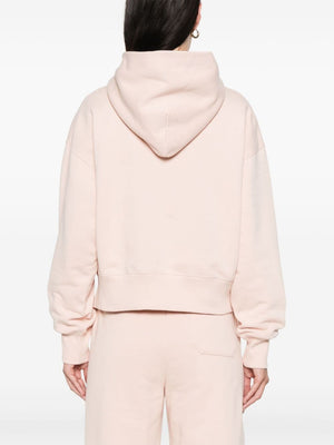 GUCCI Light Pink Cotton Hoodie with Interlocking G Logo and French Terry Lining for Women