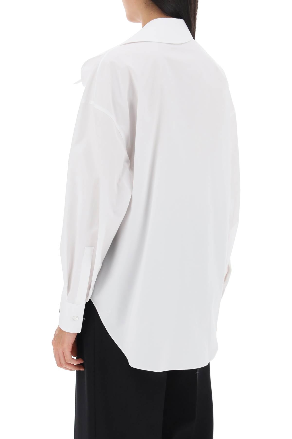 ALEXANDER MCQUEEN Floral White Cotton Poplin Shirt for Women