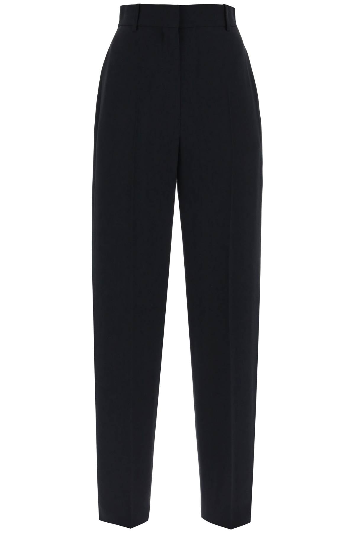 ALEXANDER MCQUEEN High-Waisted Fluid Crepe Trousers for Women - FW23