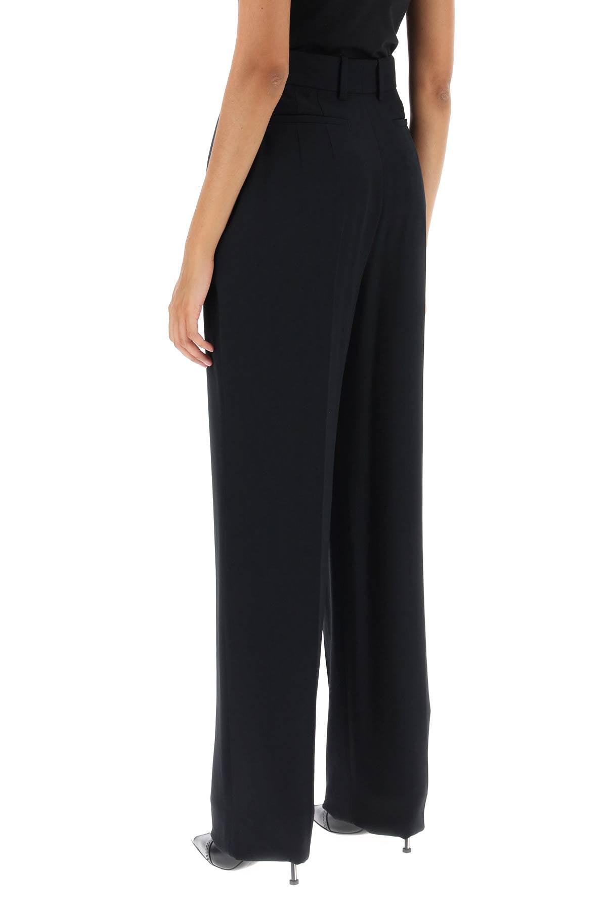 ALEXANDER MCQUEEN High-Waisted Fluid Crepe Trousers for Women - FW23