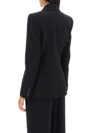 ALEXANDER MCQUEEN Women's Black Single-Breasted Jacket with Upside-Down Lapels