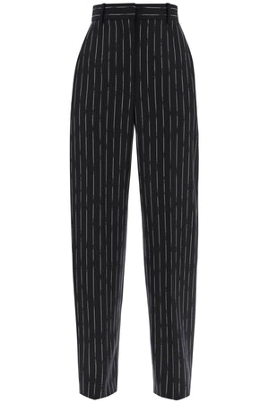 ALEXANDER MCQUEEN Black Striped Straight-Leg Cotton Pants