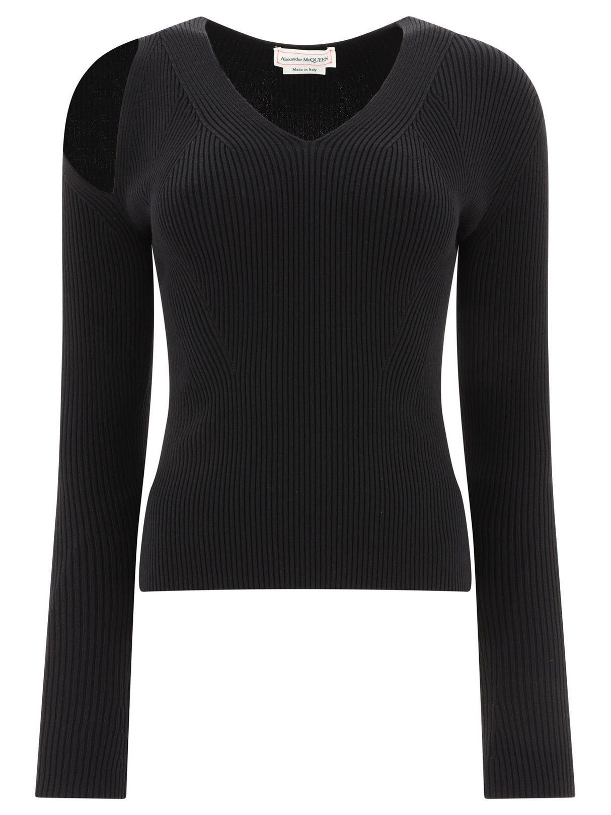 ALEXANDER MCQUEEN 2024 Women's Black Knit Sweater for 23FW Season