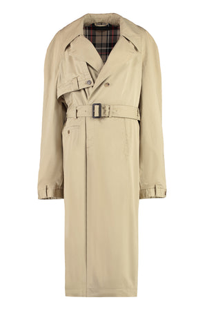 BALENCIAGA Asymmetrical Beige Cotton Trench Jacket for Women