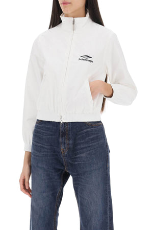 BALENCIAGA Sporty White Mini Jacket with Black Logo