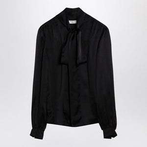 SAINT LAURENT Elegant Silk Shirt with Neck Bow