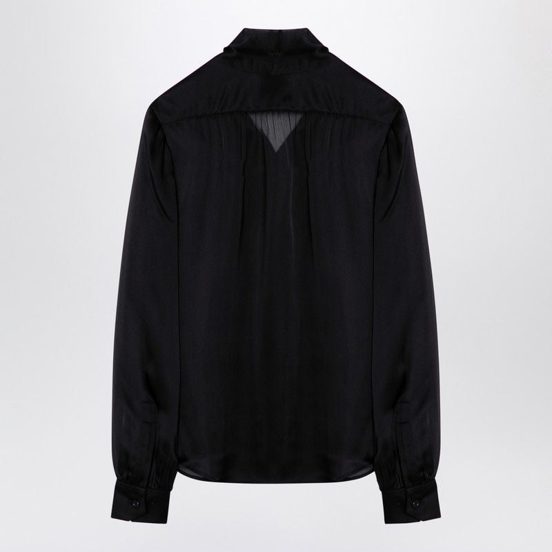 SAINT LAURENT Elegant Silk Shirt with Neck Bow