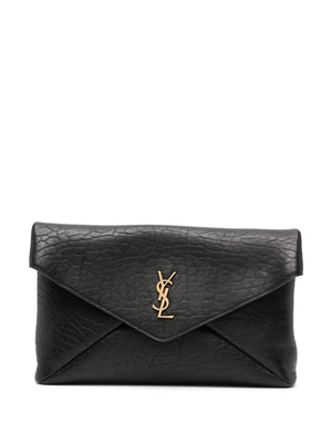 SAINT LAURENT Luxury Lambskin Envelope Pouch Handbag