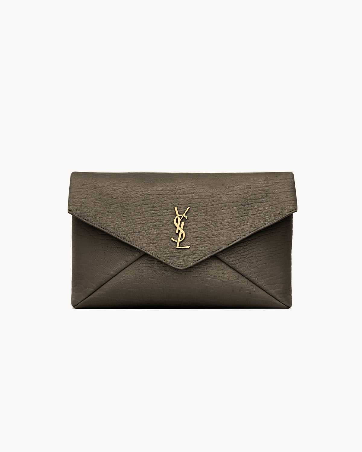 SAINT LAURENT Luxury Lambskin Envelope Pouch Handbag