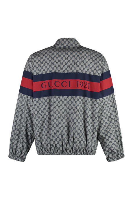 GUCCI Blue Cotton Zippered Jacket for Men - SS24 Collection