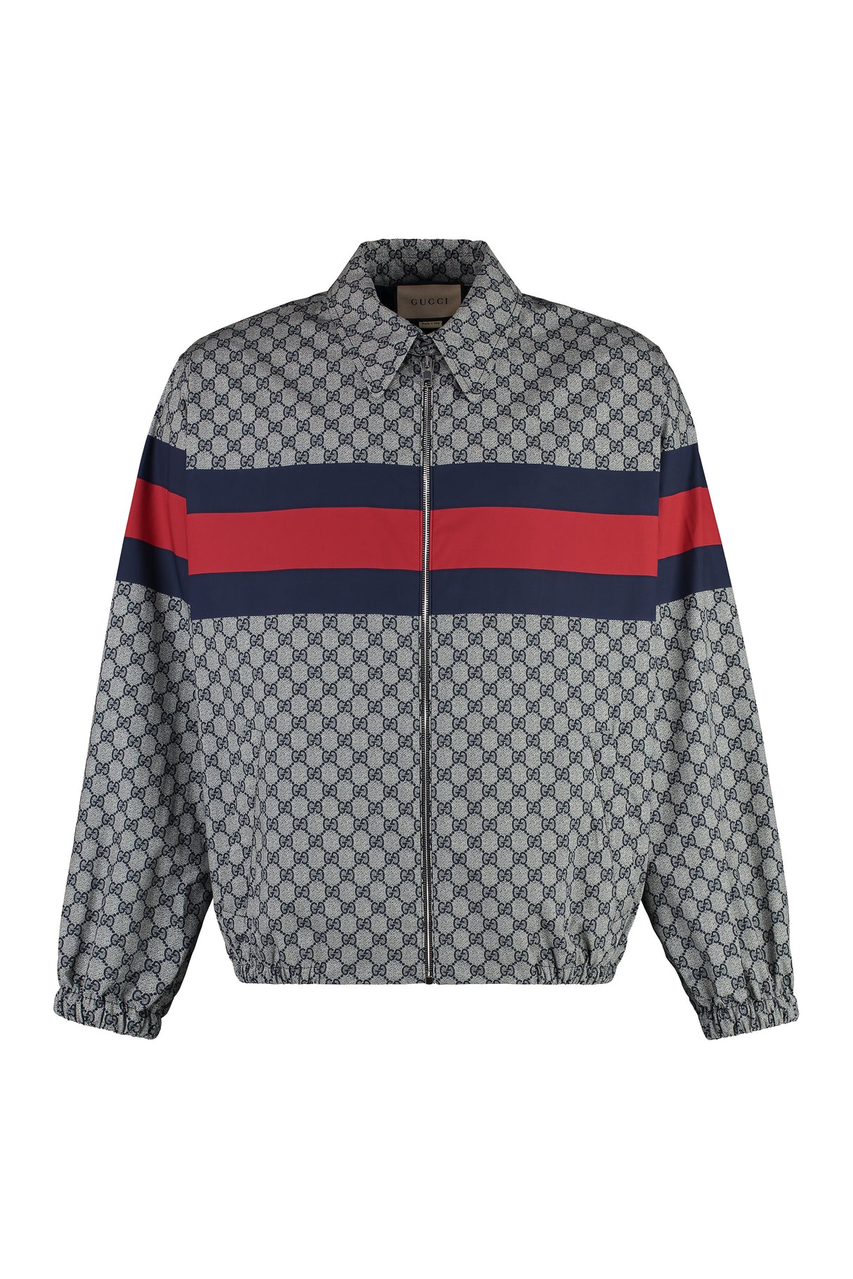 GUCCI Blue Cotton Zippered Jacket for Men - SS24 Collection