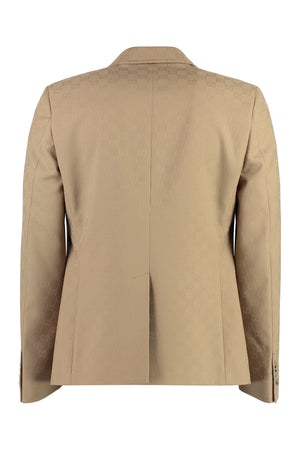GUCCI Men's Single-Breasted Two-Button Jacket in Beige for SS24 Collection