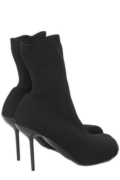 BALENCIAGA Women's Black Ankle Boots with Slim Heel and Sock-Like Upper