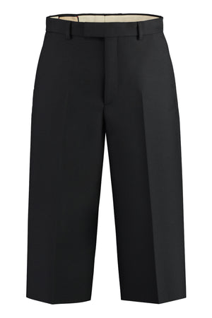 GUCCI Black Wool and Silk Cropped Pants for Men